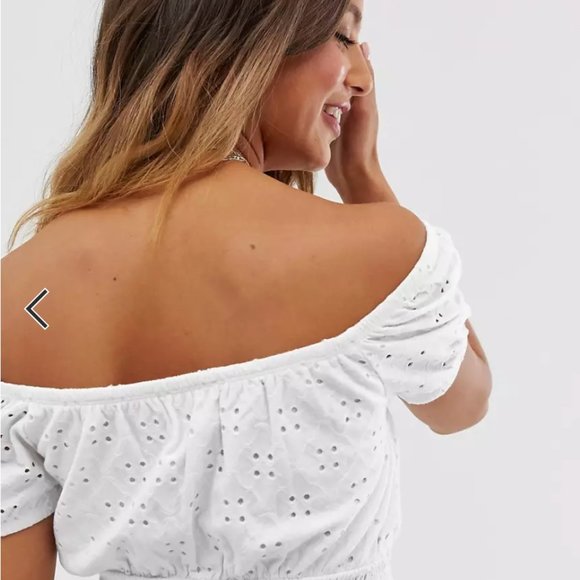 Hollister Bardot Off the Shoulder Black Top - Picture 2 of 6